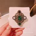 Square Rhinestone Brooch for Women Girl Coat Sweater Accessories Badge Fashion Jewelry Handmade Wholesale Euro American Vintage